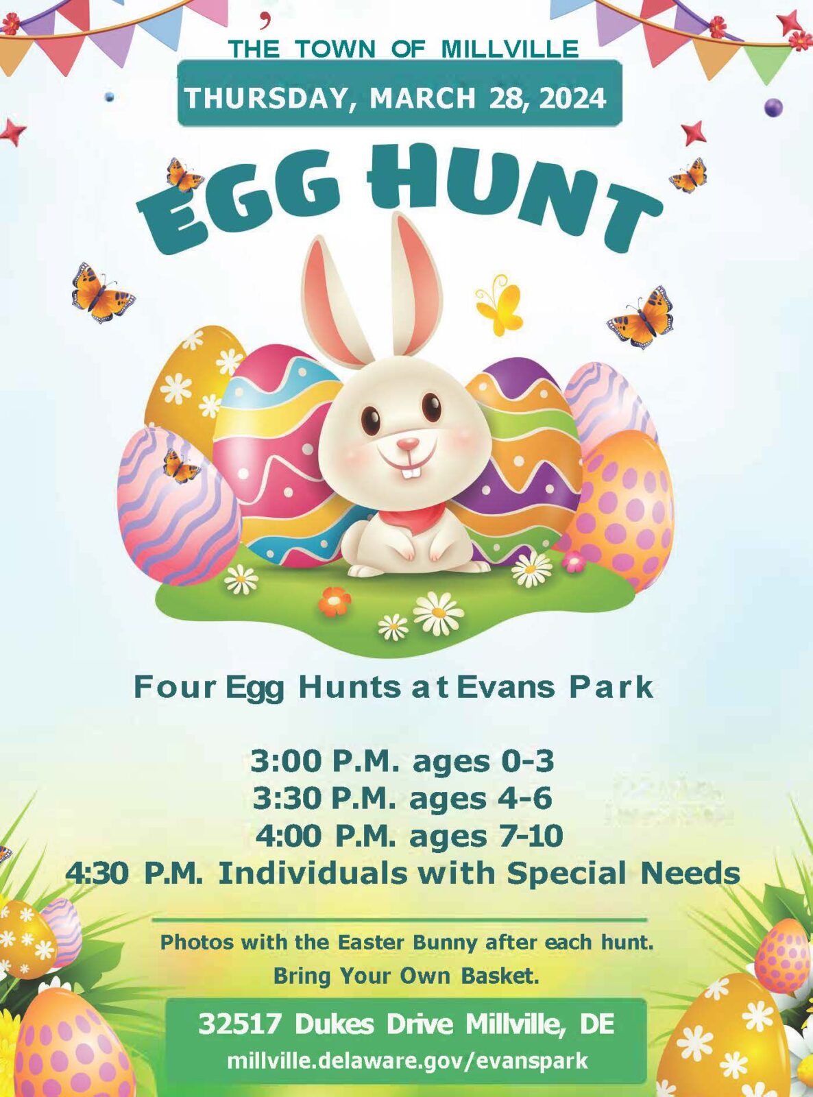 EASTER EGG HUNT – March 28, 2024 at Evans Park