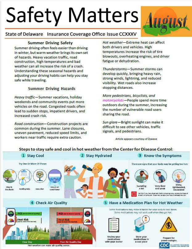 August Safety Newsletter