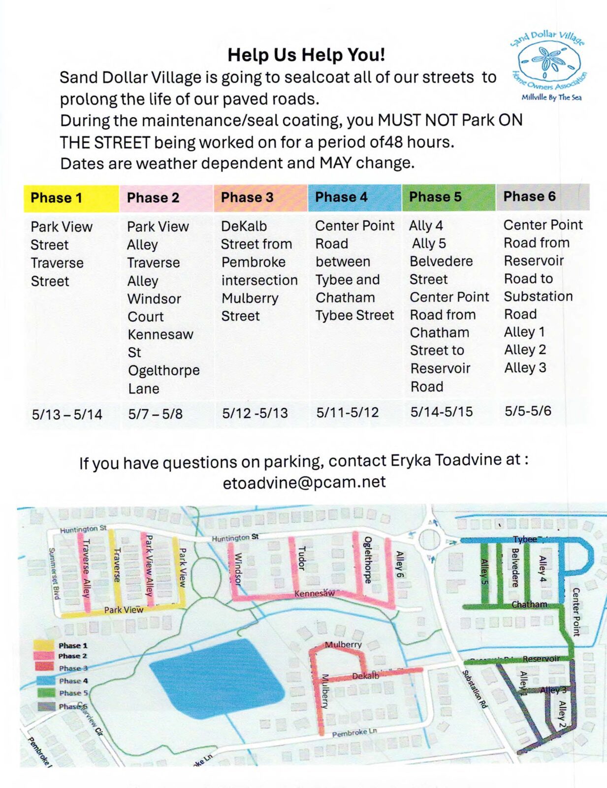 Road Closures in MBTS – (4/27/26 – 5/16/26)