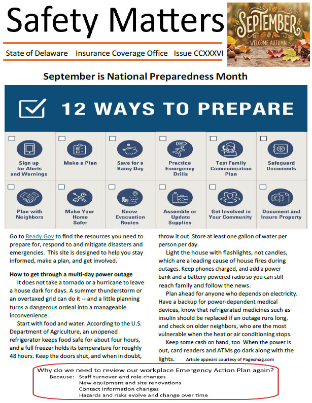 September Safety Newsletter